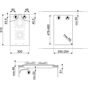 Газовая варочная панель Smeg PV332CN