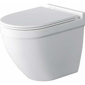 Унитаз подвесной безободковый Grossman Tornado с тонким сиденьем-микролифт, белый глянцевый (GR-4483SQ)