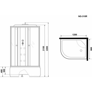 Душевая кабина Niagara NG-310-01R 120х80х220 правая