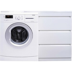Тумба с раковиной Style line Даллас Люкс 38 (100L) три ящика, под стиральную машину, белая (АА00-000069 + 2000949237435)