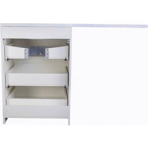 Тумба с раковиной Style line Даллас Люкс 38 (100R) три ящика, под стиральную машину, белая (АА00-000069 + 2000949237459)