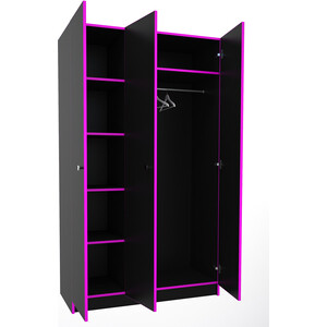 Шкаф 3х створчатый МДК Black Фуксия (BL - СК3Ф)