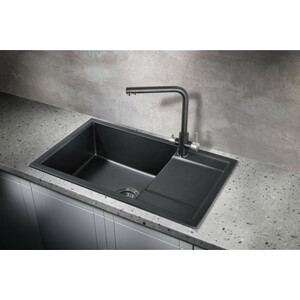 Кухонная мойка Milacio Navarra 78 Cuarzo черная матовая (MC.77051)