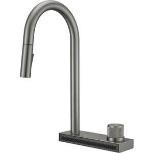 Смеситель для кухни Milacio Ultra с вытяжной лейкой и каскадным душем, сталь вороненая (MCU.556.GM)