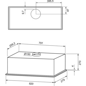Вытяжка встраиваемая Krona ARVEN 900 WHITE S