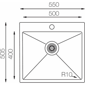 Кухонная мойка TopZero TNL 540 нержавеющая сталь