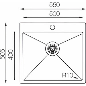 Кухонная мойка TopZero TNL 550.505 титан