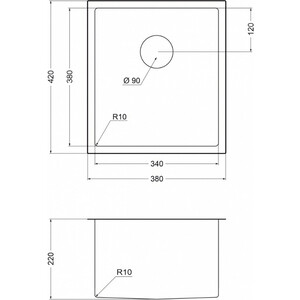 Кухонная мойка EMAR EMB-130 PVD Nano Dark