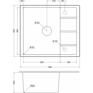 Кухонная мойка EMAR EMQ-1580.Q берилл