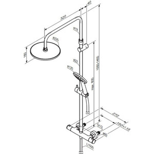 Душевая система Damixa Jupiter с термостатом, хром (977800000)