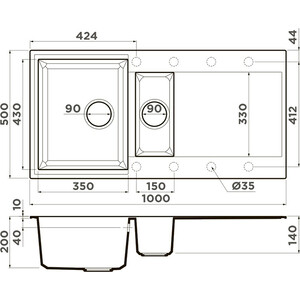 Кухонная мойка Omoikiri Sakaime 100-2-GR leningrad grey (4993562)