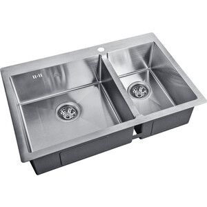 Кухонная мойка ZorG Steel Hammer SH 78-2-51-L нержавеющая сталь