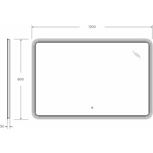 Зеркало Cezares Duet 120х80 с подсветкой, сенсор (CZR-SPC-DUET-1200-800-LED-TCH)