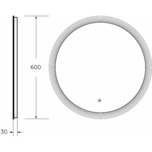 Зеркало Cezares Eco 60 с подсветкой, сенсор (CZR-SPC-ECO-600-LED-TCH)