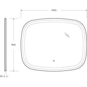 Зеркало Cezares Molveno 100х80 с подсветкой, датчик движения (CZR-SPC-MOLVENO-1000-800-MOV)