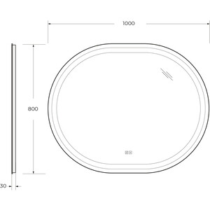 Зеркало Cezares Giubileo 100х80 с подсветкой, сенсор, подогрев (CZR-SPC-GIUBILEO-1000-800-TCH-WARM)