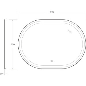Зеркало Cezares Giubileo 110х80 с подсветкой, сенсор, подогрев (CZR-SPC-GIUBILEO-1100-800-TCH-WARM)