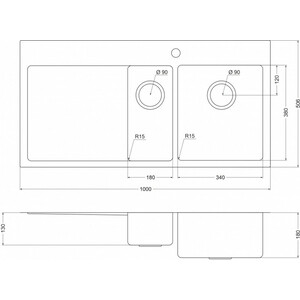 Кухонная мойка Oulin OL-FTR201R сатин