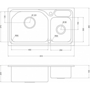 Кухонная мойка Oulin OL-H9818 сатин