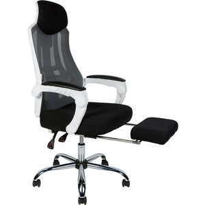 Офисное кресло NORDEN 007 NEW H-051 white frame (black (white plastic) белый пластик / черная ткань / черная сетка