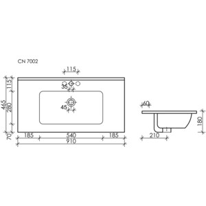 Раковина мебельная Ceramicanova Element 90х48 черная матовая (CN7002MB)