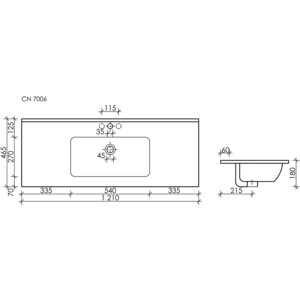 Раковина мебельная Ceramicanova Element 120х47 черная матовая (CN7006MB)