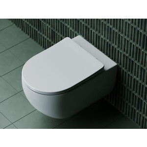 Унитаз подвесной безободковый Ceramicanova Long Rimless с сиденьем-микролифт (CN3015)