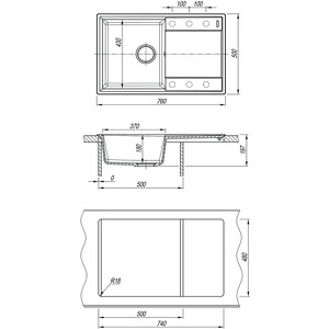 Кухонная мойка Lemark Imandra 760 антрацит