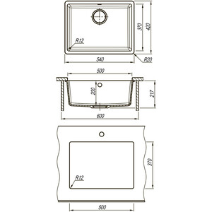 Кухонная мойка Lemark Sinara 540-U антрацит
