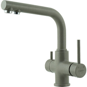 Смеситель для кухни Lemark Comfort с подключением к фильтру, серый шелк (LM3061PGS)