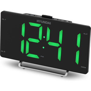 Радиобудильник Hyundai H-RCL246 черный LCD подсв:зеленая часы:цифровые FM