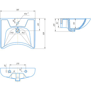Раковина хирургическая Rosa Атлантик 59х51 (4610119205140)