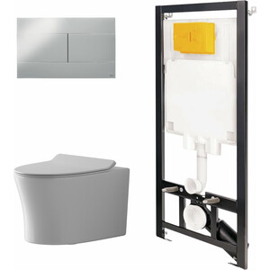 Комплект унитаза Point Вега с инсталляцией OLI, клавишей Slim хром, сиденье микролифт (886914SIOO+PN41711)