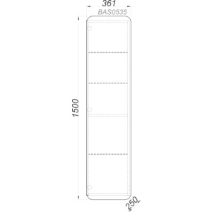 Пенал Aqwella Basic 35х150 дуб золотой (BAS0535DZ)
