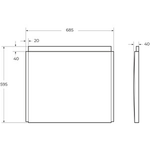 Боковая панель Cezares 70 универсальная, белая (EMP-F-70-SP-W37)