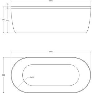 Фронтальная панель Cezares Metauro Central 180 белая (METAURO-Central-180-SCR-W37)