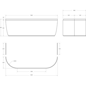 Фронтальная панель Cezares Metauro Wall 180 белая (METAURO-wall-180-SCR-W37)