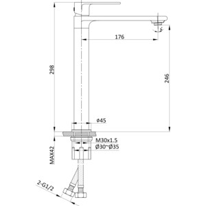 Смеситель для раковины Vincea Vogue брашированное золото (VBF-1V2BG)