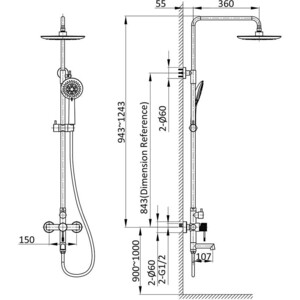 Душевая система Vincea Desire хром (VSFS-1D1CH)