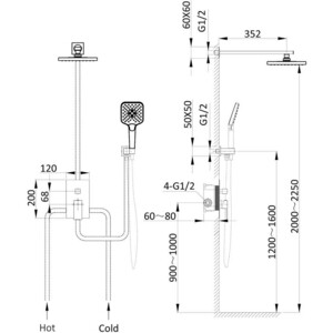 Душевая система Vincea Next встраиваемая, черная (VSFW-1N1MB)