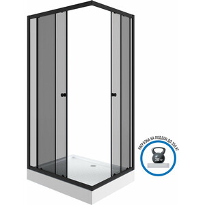 Душевой уголок Niagara Eco 100x80 с поддоном, тонированный, черный (0181432QT)