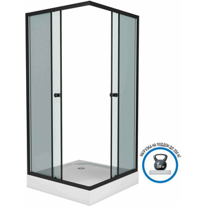 Душевой уголок Niagara Eco 80x80 с поддоном, тонированный, черный (0081432QT)
