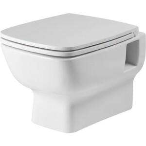 Комплект унитаза Santek Нео безободковый, с инсталляцией и белой клавишей, сиденьемикролифт (1WH501758)