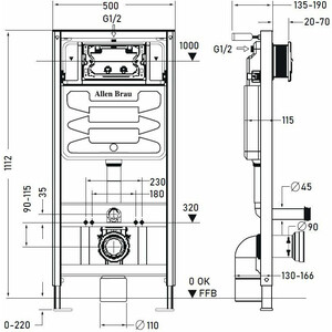 Инсталляция для унитаза Allen Brau Pneumatic (9.11100.20)