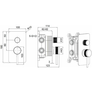 Смеситель для ванны Allen Brau Priority с механизмом, хром (5.31A11-00)