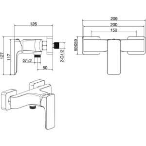 Смеситель для душа Allen Brau Infinity черный матовый (5.21010-31)
