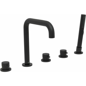 Смеситель на борт ванны Allen Brau Priority на 5 отверстий, черный матовый (5.31007-31)