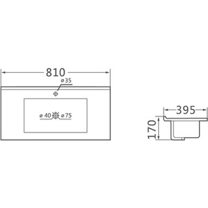 Раковина мебельная Vincea 81х39 белая (VBS-13980S1)