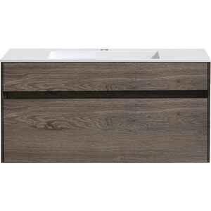 Тумба с раковиной Vincea Chiara 100х43 R.Oak, раковина белая (VMC-2C100RO, VCB-13100W)