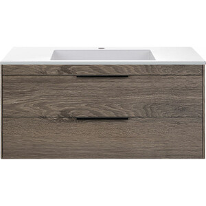 Тумба с раковиной Vincea Chiara 2D 100х47 R.Oak, раковина белая (VMC-2C2100RO, VCB-13100W)